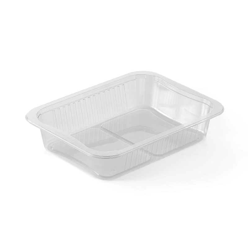 1125ml Clear rpet tray w/reverse handles - euro pal