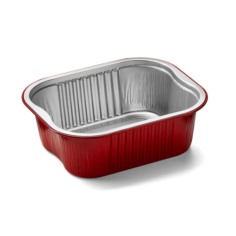 579ml Red alu coated container w/reverse handles - euro pal