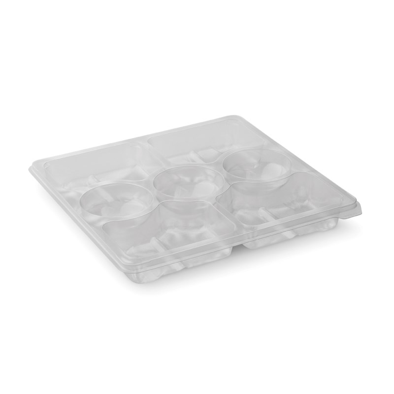 1134ml Clear rpet platter 7 comp - euro pal