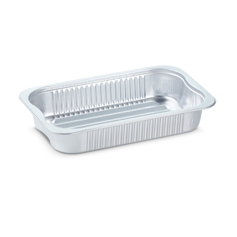 910ml Aluminium container w/ridged bottom, reverse handles - euro pal