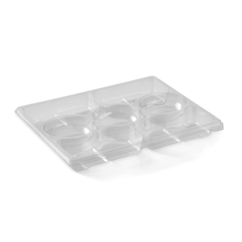 1518ml Clear rpet platter 7 comp - euro pal