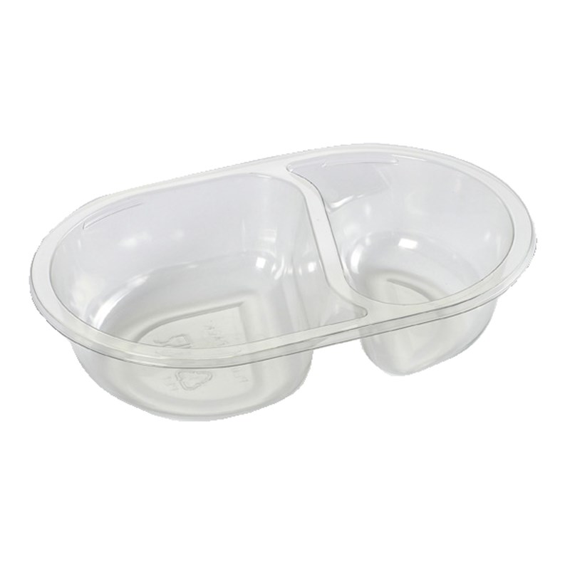 406ml Clear dpet tray 2 comp - euro pal