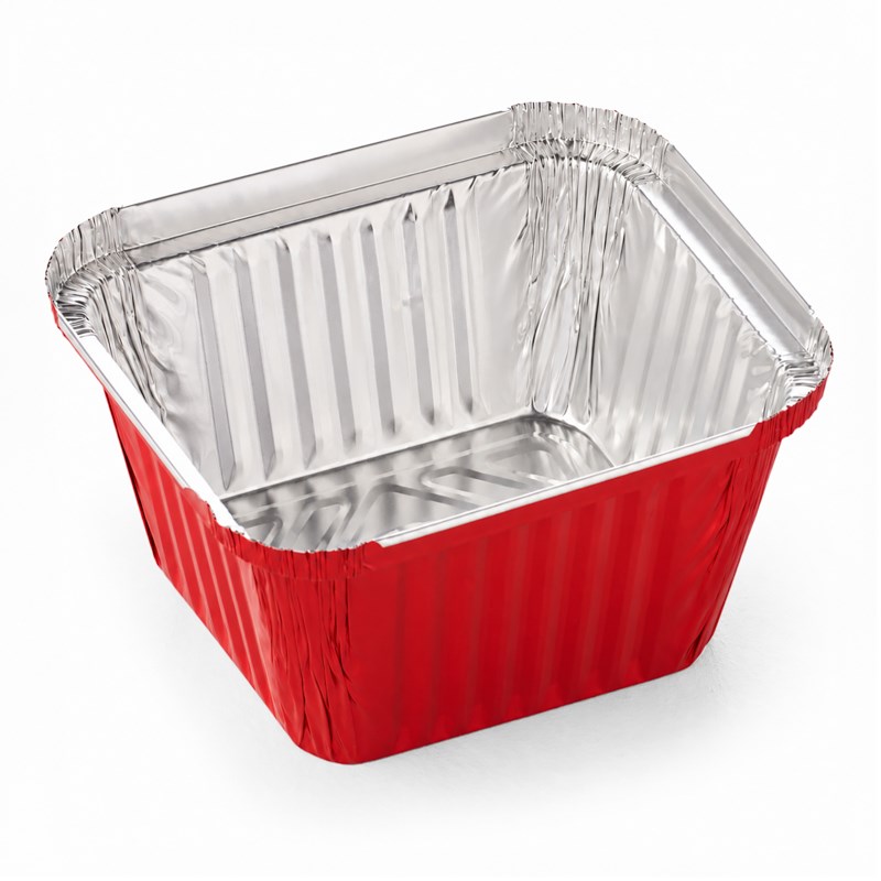 901ml Red alu coated container - bulk transpac