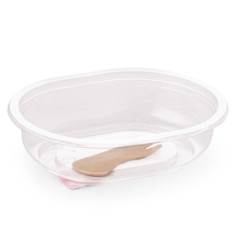250ml Clear dpet tray w/safesnack™ - euro pal