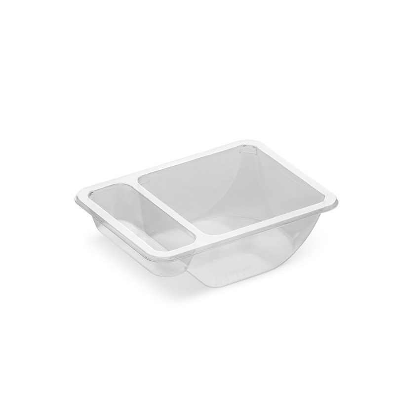 381ml Clear dpet tray 2 comp - euro pal