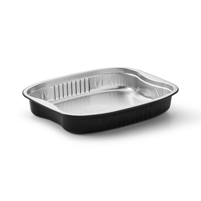 552ml Black alu coated container w/reverse handles - US pal