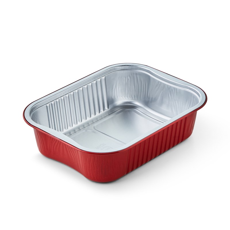 750ml Red alu coated container w/reverse handles - euro pal