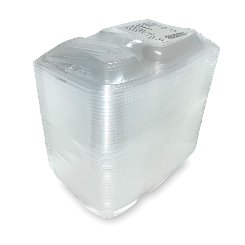 Set - 20pack 920ml Clear pp tray 2 comp w/reverse handles - euro pal