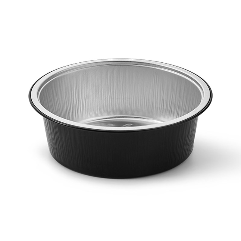 440ml Black alu coated container w/ridged bottom - euro pal