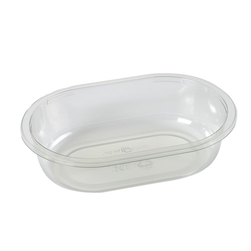 525ml Clear dpet tray - bulk transpac