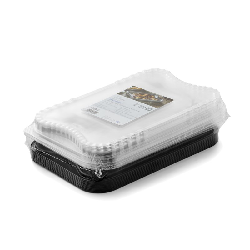 Set - 10pack 1896ml Black alu coated container w/reverse handles - euro pal