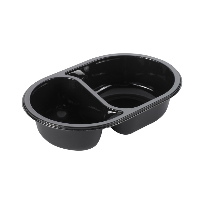 400ml Black cpet tray 2 comp - euro pal