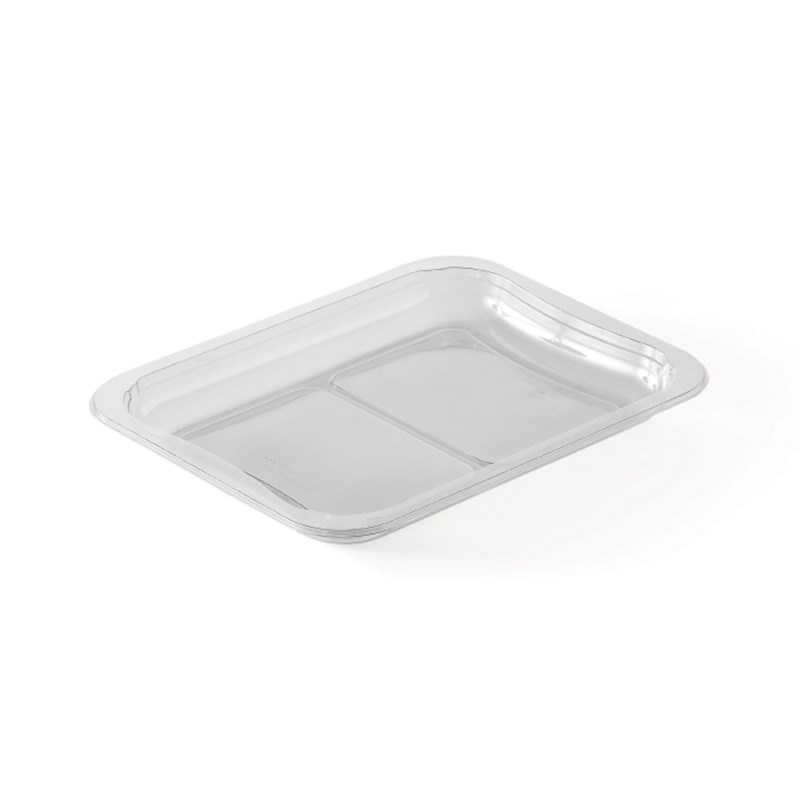 500ml Clear rpet tray w/reverse handles - euro pal