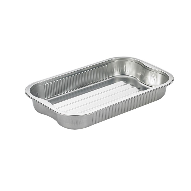 1106ml Aluminium container w/ridged bottom, reverse handles - euro pal