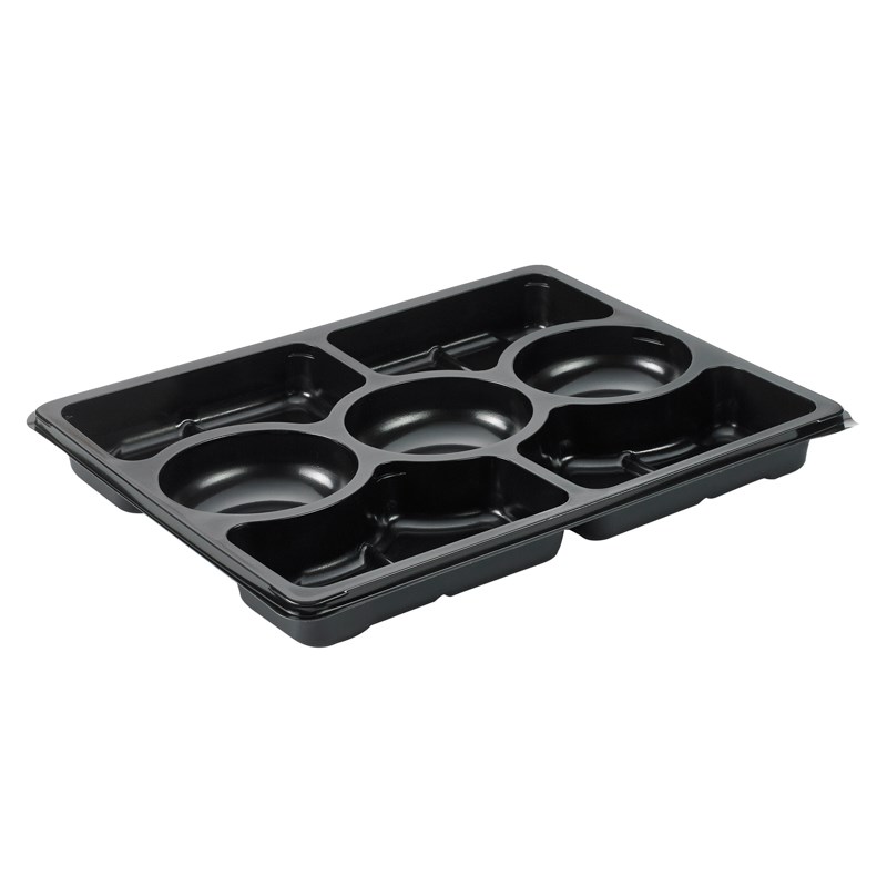 1518ml Black rpet platter 7 comp - euro pal