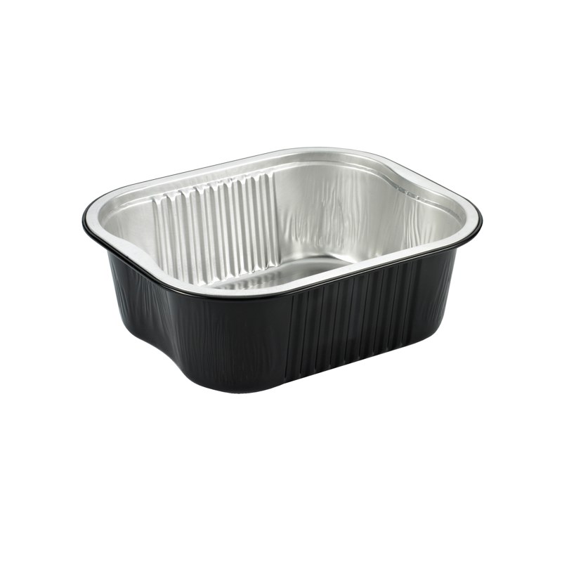 579ml Black alu coated container w/reverse handles - euro pal