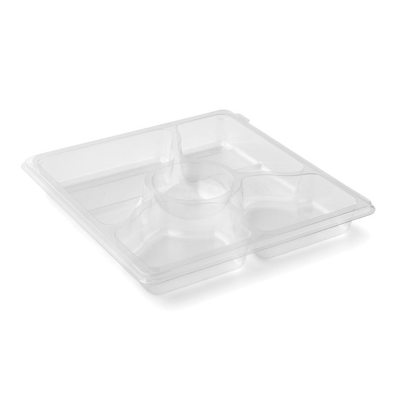 1226ml Clear rpet platter 5 comp - euro pal