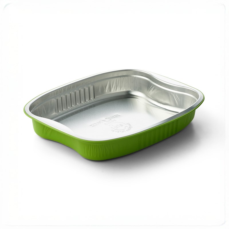 552ml Lime green alu coated container - US pal