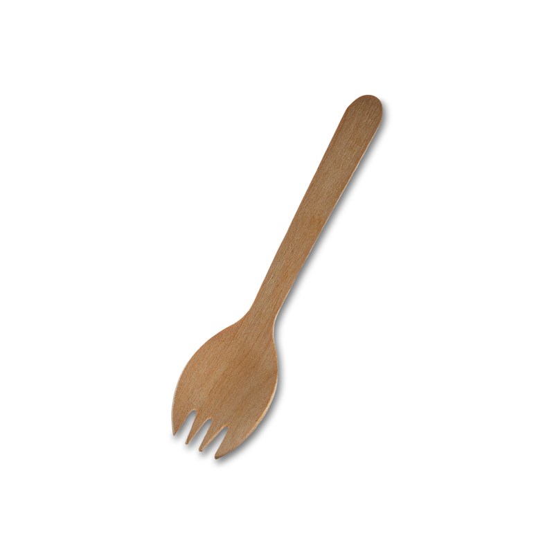 Spork in wood 124mm