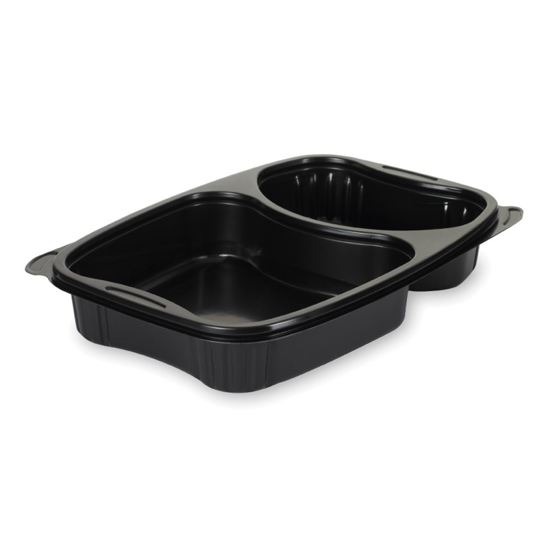 910ml Black ppchalk tray 2 comp w/reverse handles - euro pal