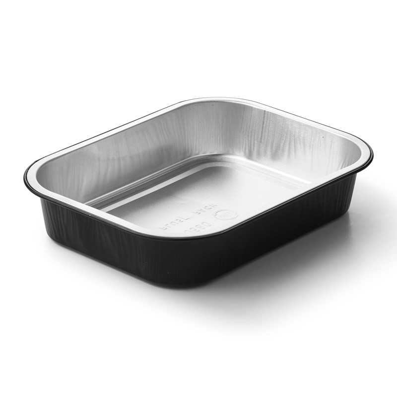 609ml Black alu coated container - euro pal