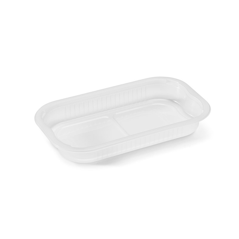 683ml Clear pp tray w/reverse handles - plastic pal