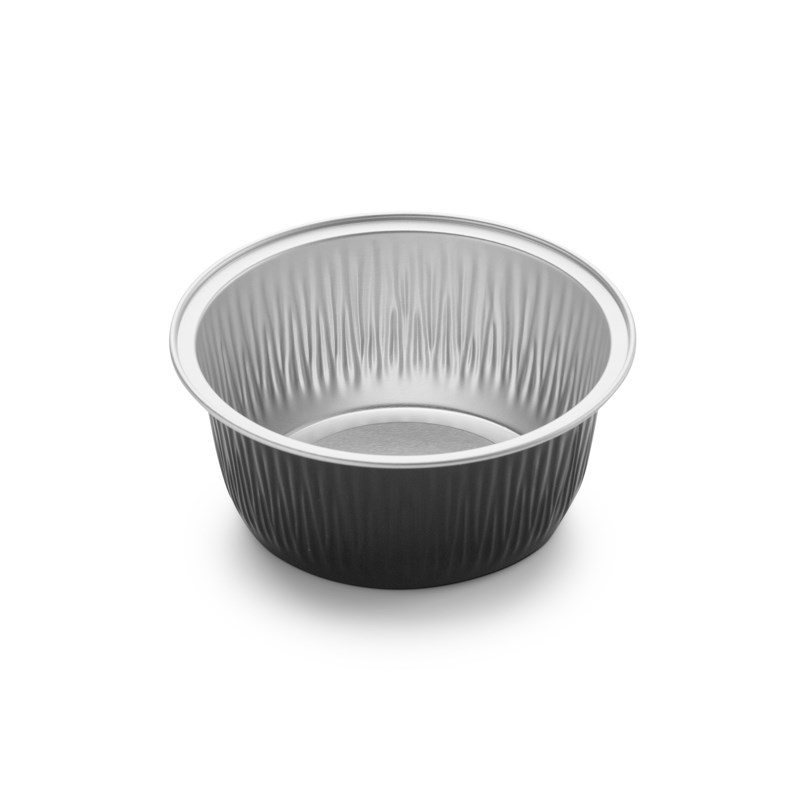 130ml Black alu coated container - bulk transpac