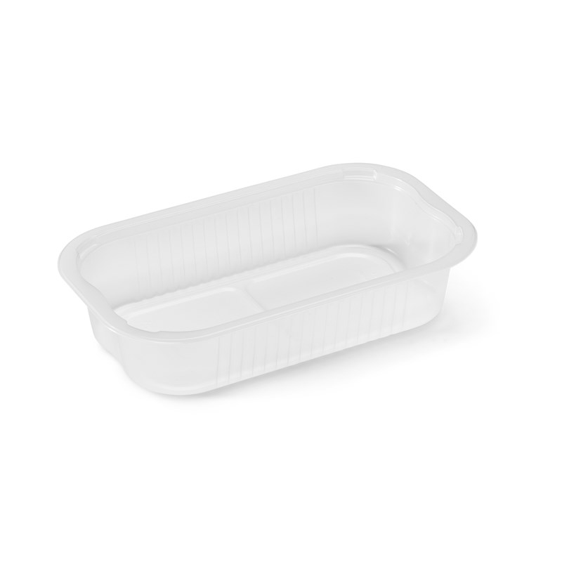1040ml Clear pp tray w/reverse handles - plastic pal
