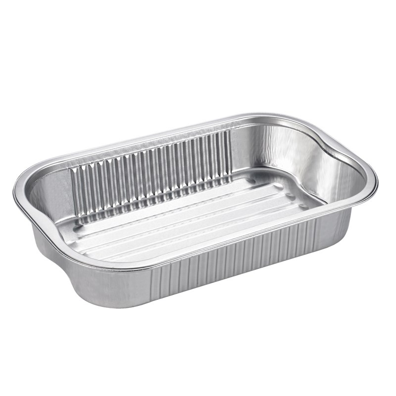 939ml Aluminium container w/ridged bottom, reverse handles - euro pal