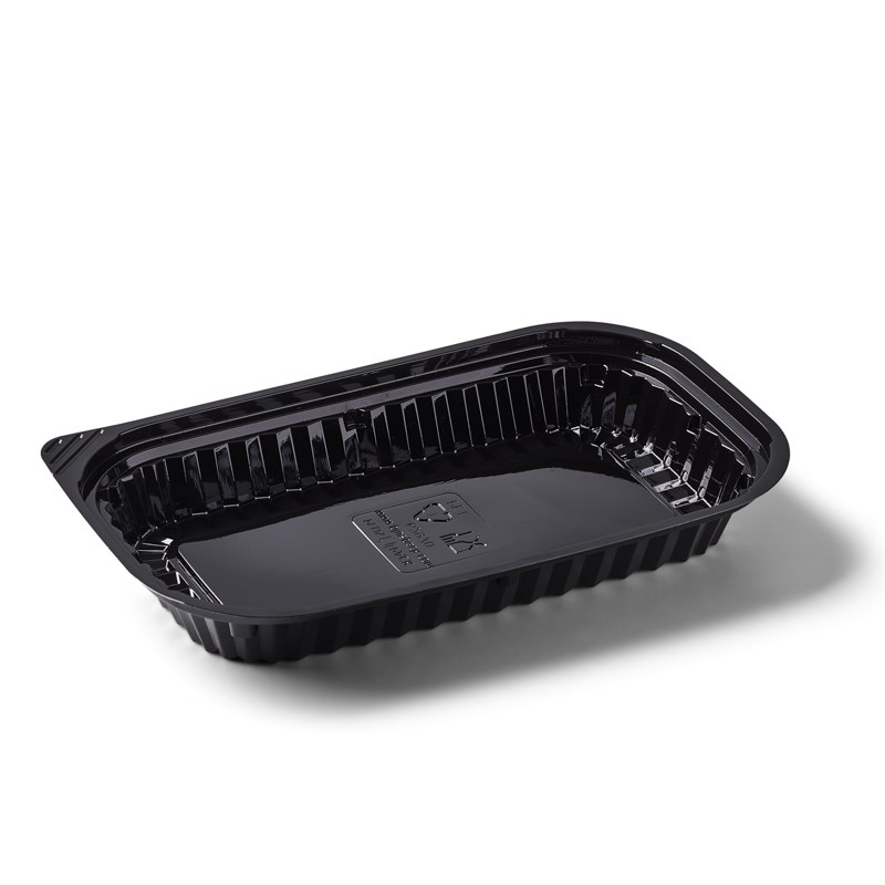 400ml Black rpet tray - euro pal