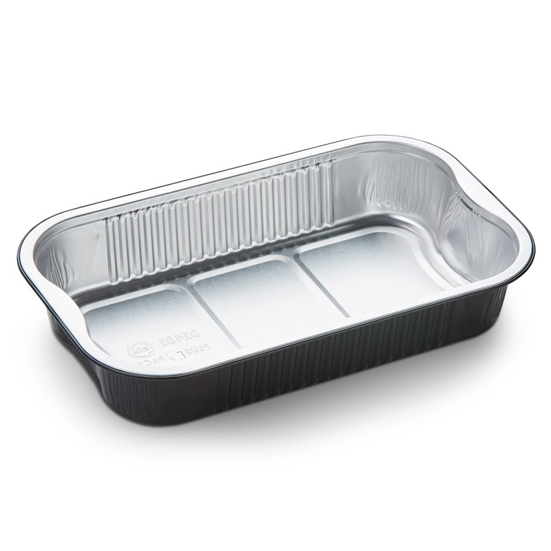 1442ml Black alu coated container w/reverse handles - euro pal