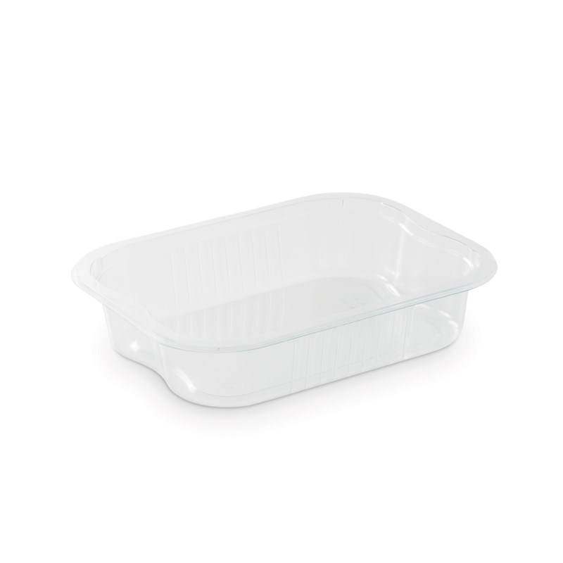 576ml Clear rpet tray w/reverse handles - euro pal